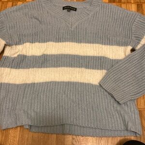 Blue and white sweater